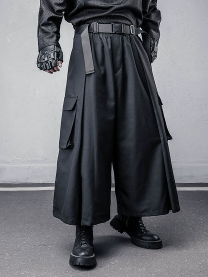 Multi-Pocket Cropped Wide Leg Pants WN22536