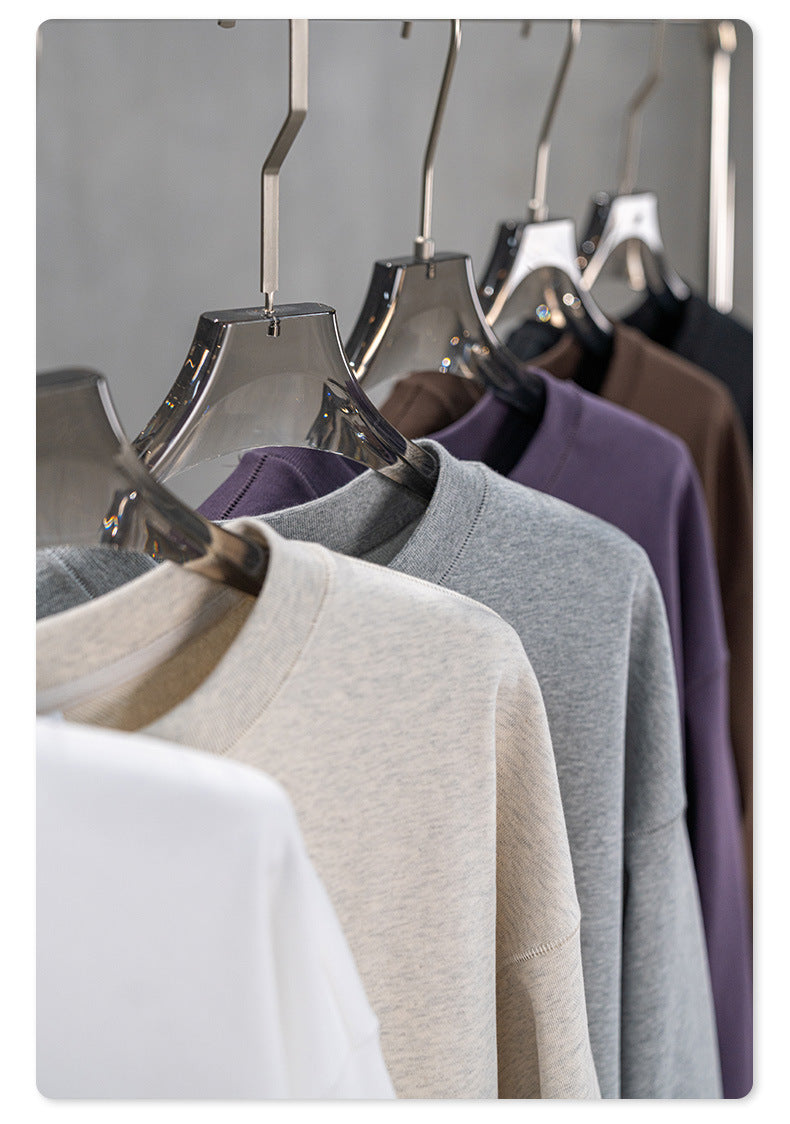 Oversize Heavyweight Basic Round Neck Sweatshirt WN9929