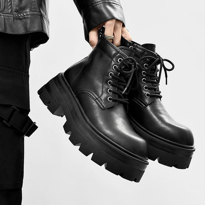 Lace Up Thick Sole Short Boots WN24562