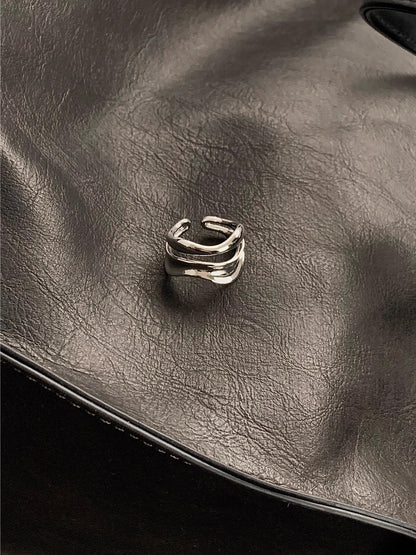 Twist Double Layered Open Ring WN7034