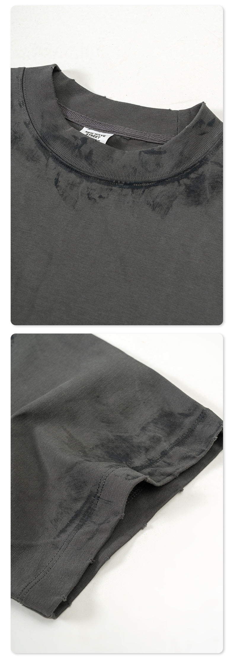 Washed Damage Oversize Heavyweight Short Sleeve T-Shirt WN6072