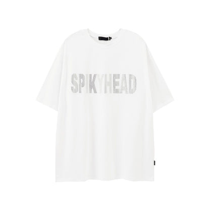 Letter Rhinestone Short Sleeve T-Shirt WN24459