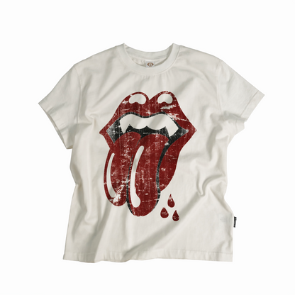 Lip Crack Letter Short Sleeve T-Shirt WN26656