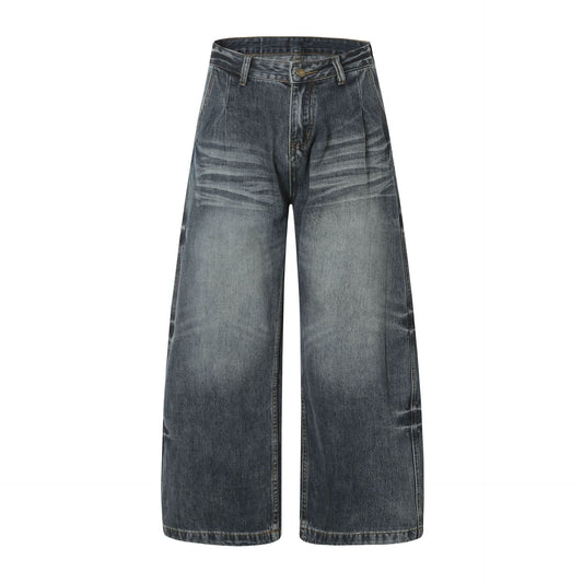 Washed Heavyweight Wide Leg Denim Jeans WN14032