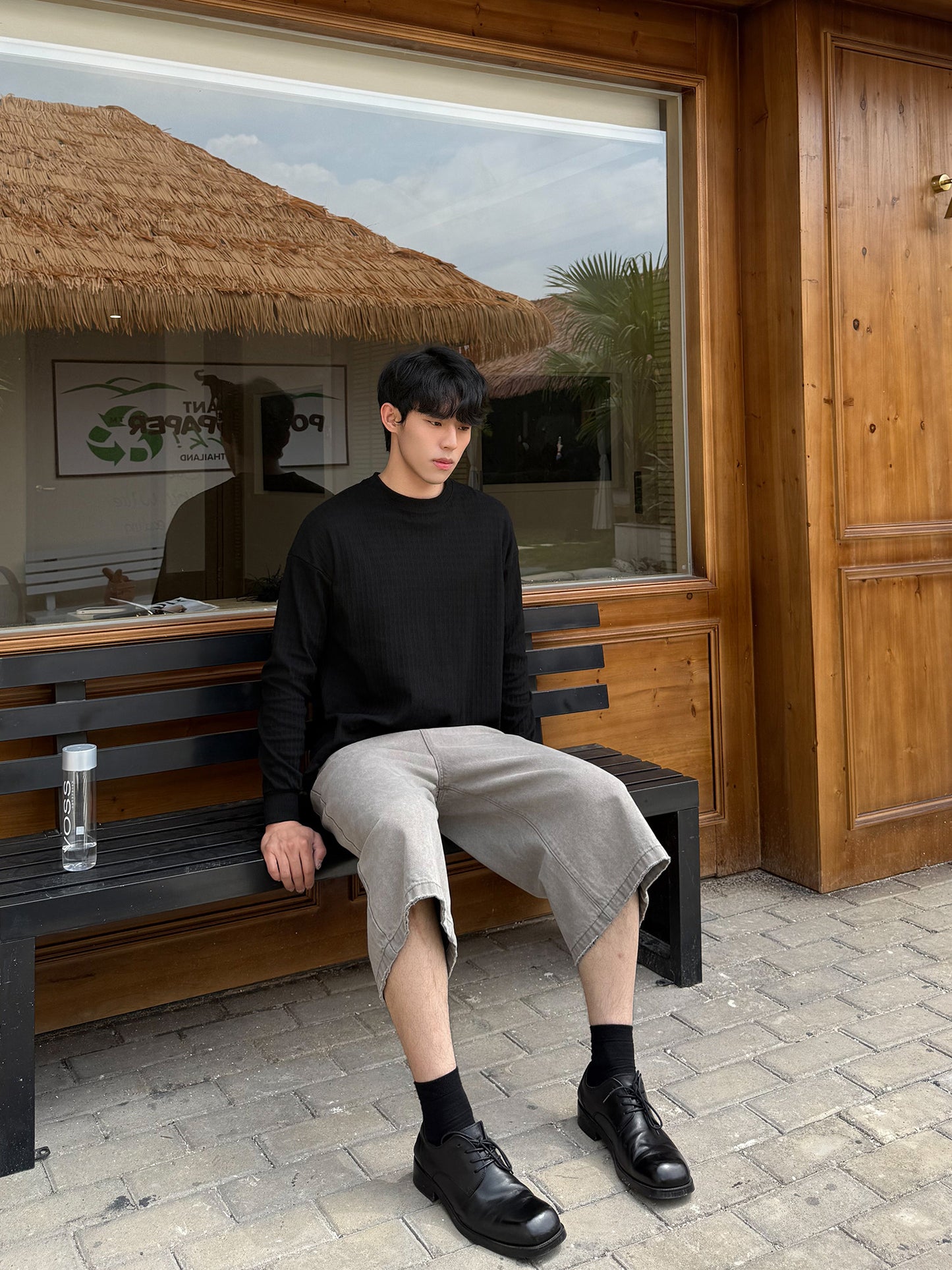 Rib Texture Long Sleeve T-Shirt WN24921