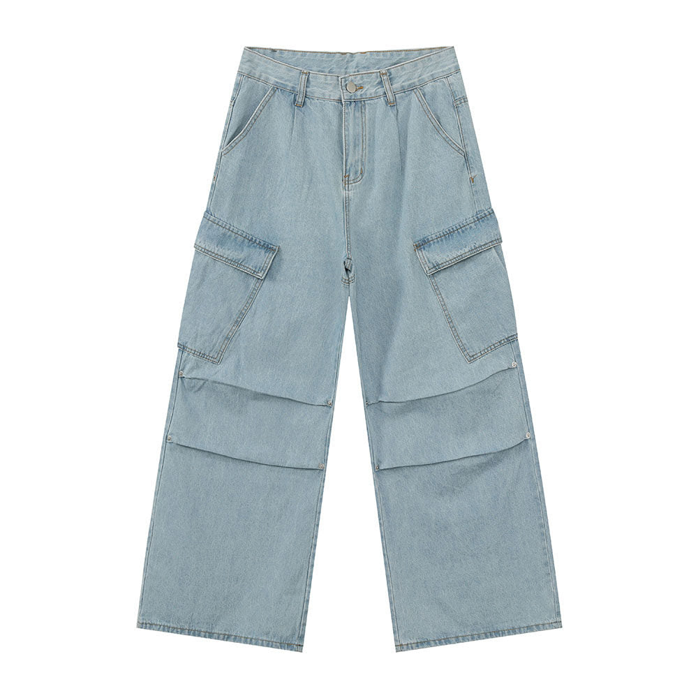 Wide Leg Cargo Denim Jeans WN24931