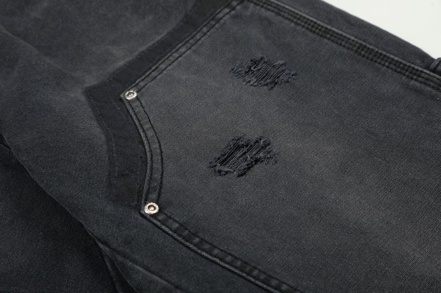 Washed Damage Wide Leg Denim Jeans WN26058