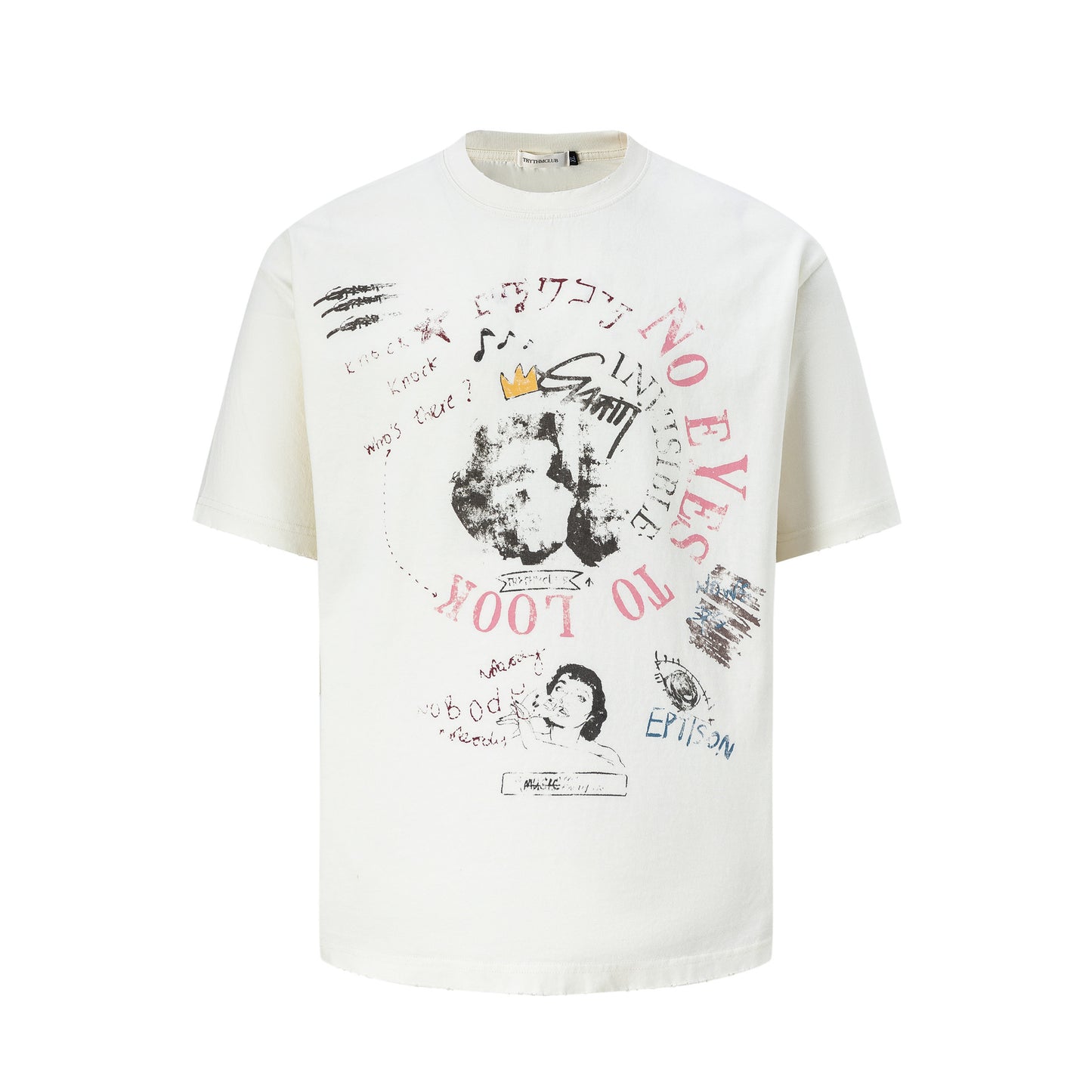 Abstract Print Oversize Short Sleeve T-Shirt WN26097