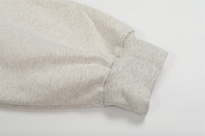 Suede Half-Zipper Pullover Hoodie WN11499