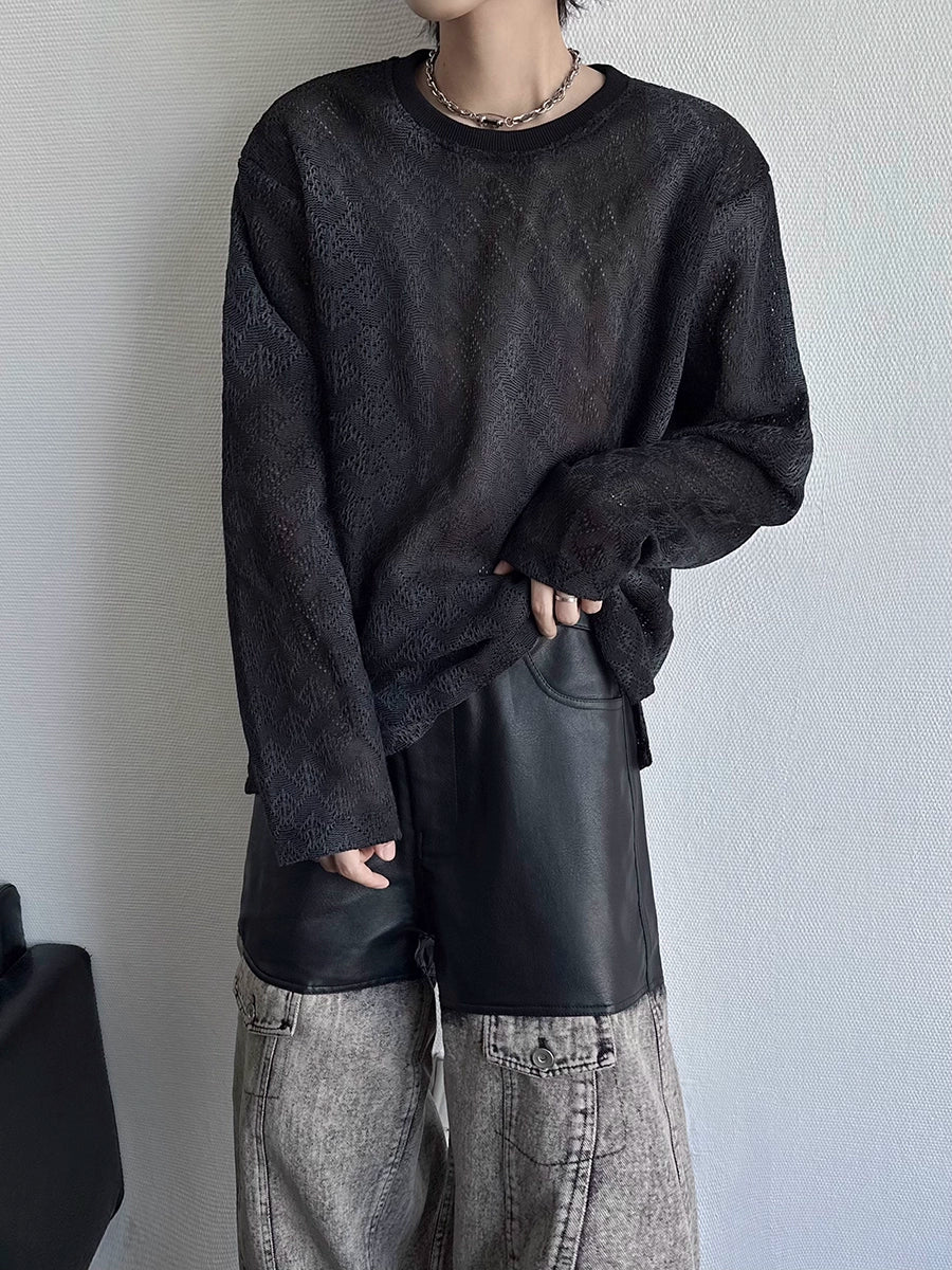 Tie-Dye Sheer Long Sleeve T-Shirt WN19358