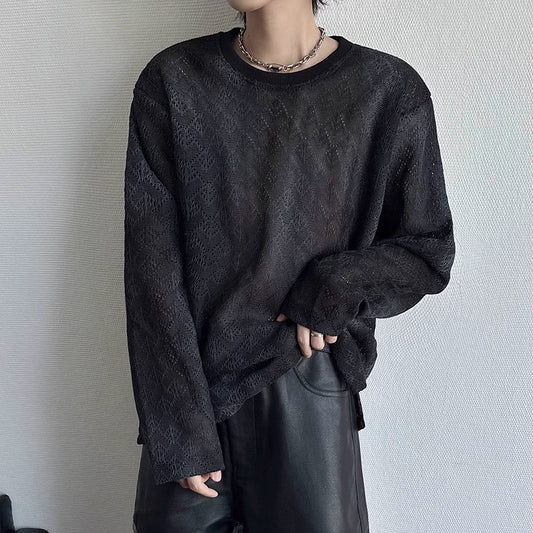 Tie-Dye Sheer Long Sleeve T-Shirt WN19358