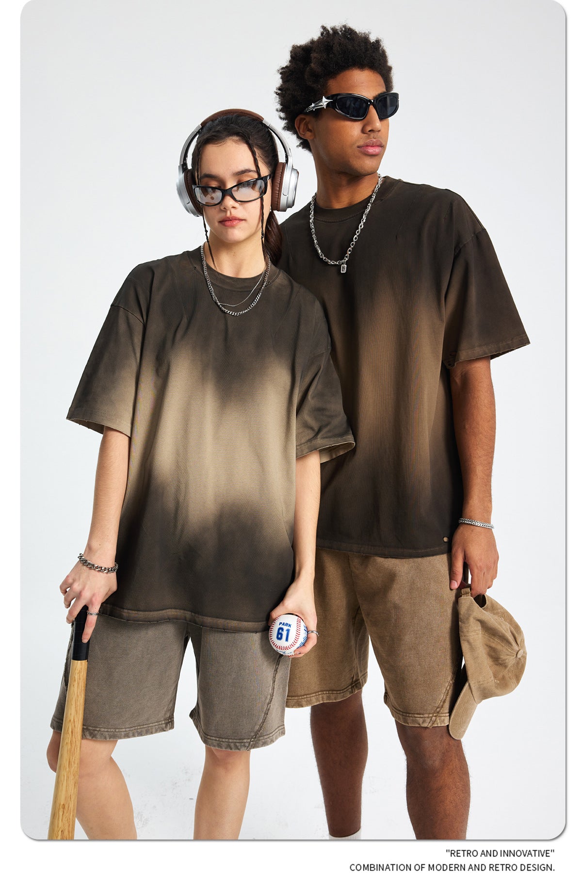 Spray Dye Washed Damage Short Sleeve T-Shirt WN16276