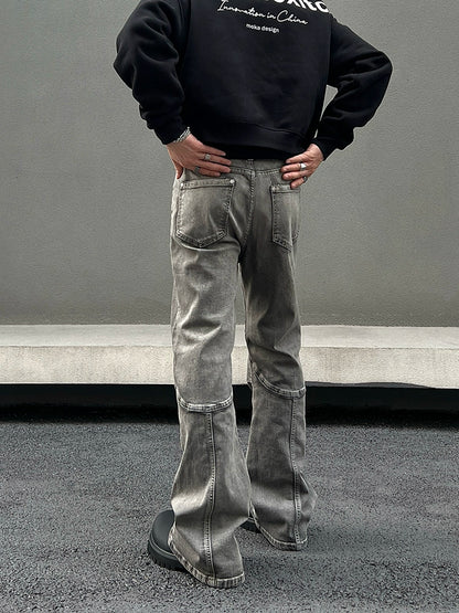 Deconstructed Patchwork Flare Denim Jeans WN19444