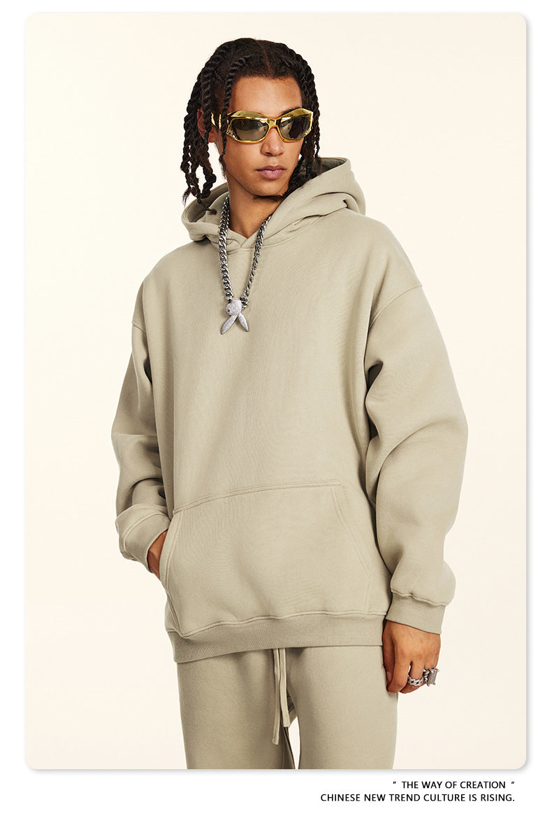 Fleece Lining Oversize Hoodie & Fleece Lining Sweatpants WN9960