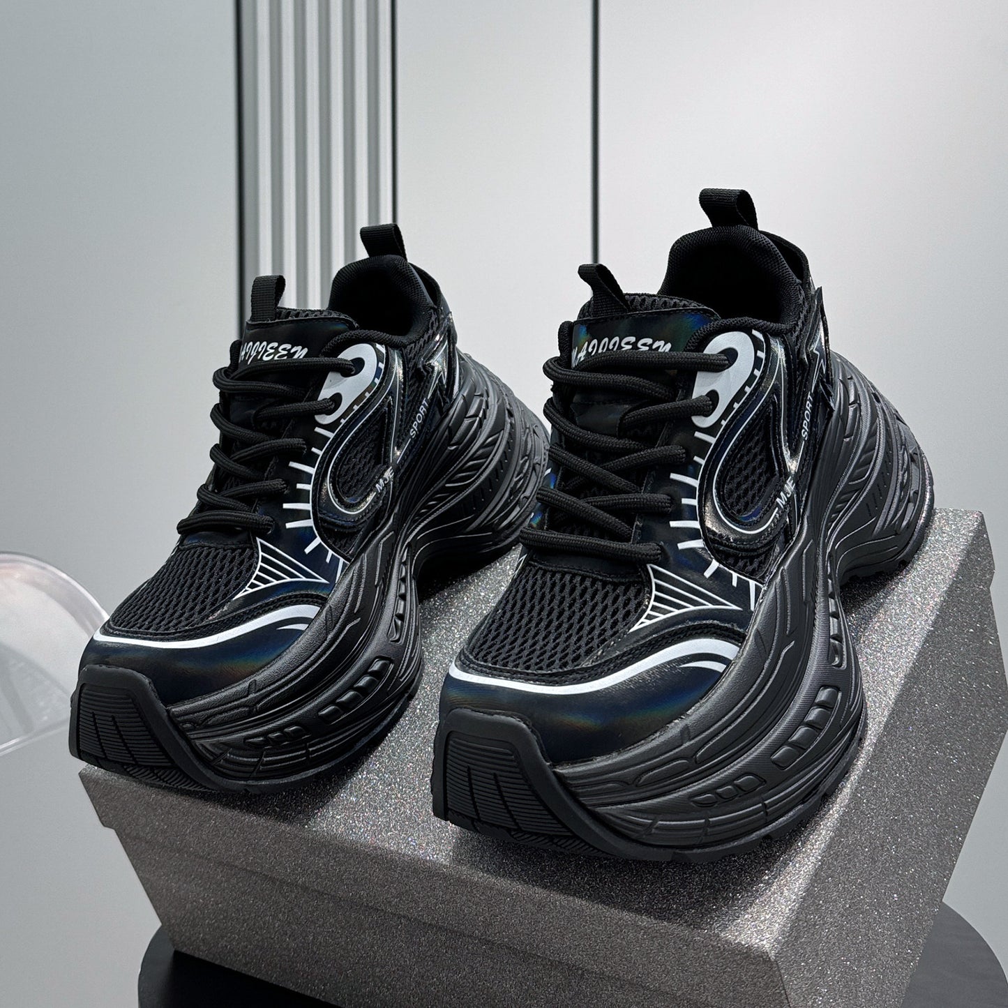 Mesh Panel Thick Sole Sneakers WN24655