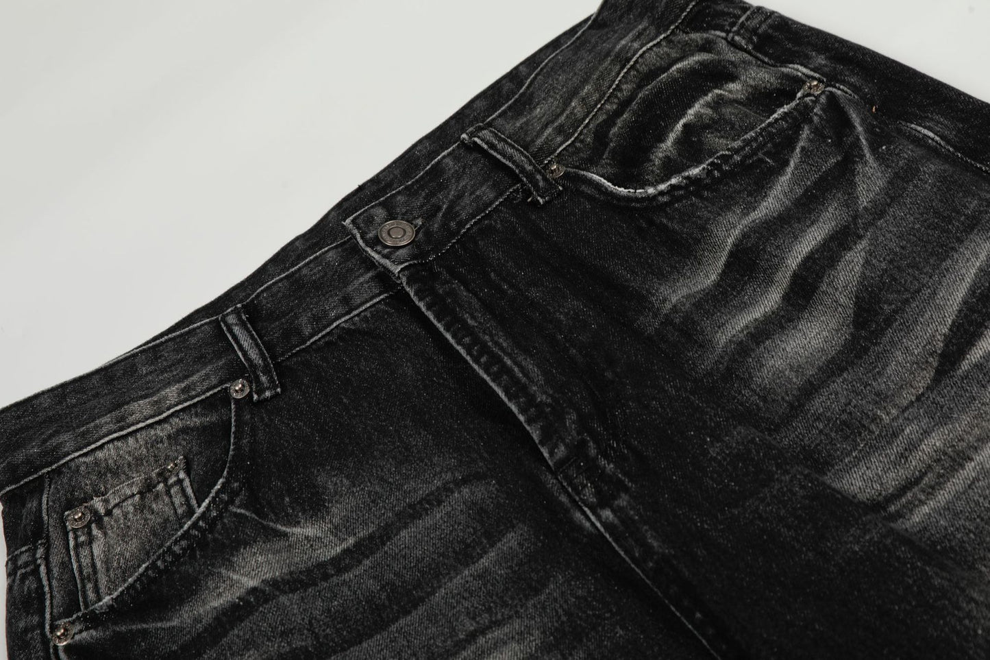 Washed Whiskers Flare Denim Jeans WN25832