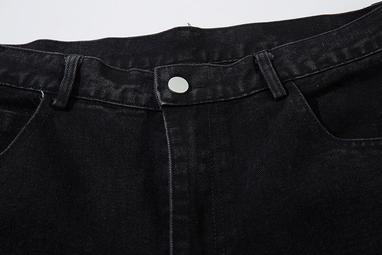 Thorn Embroidery Straight Denim Jeans WN12687