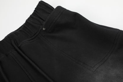 Washed Wide Leg Half Sweatpants WN26127