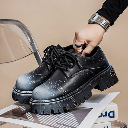 Paint Splatter Platform Lace-Up Shoes WN23348