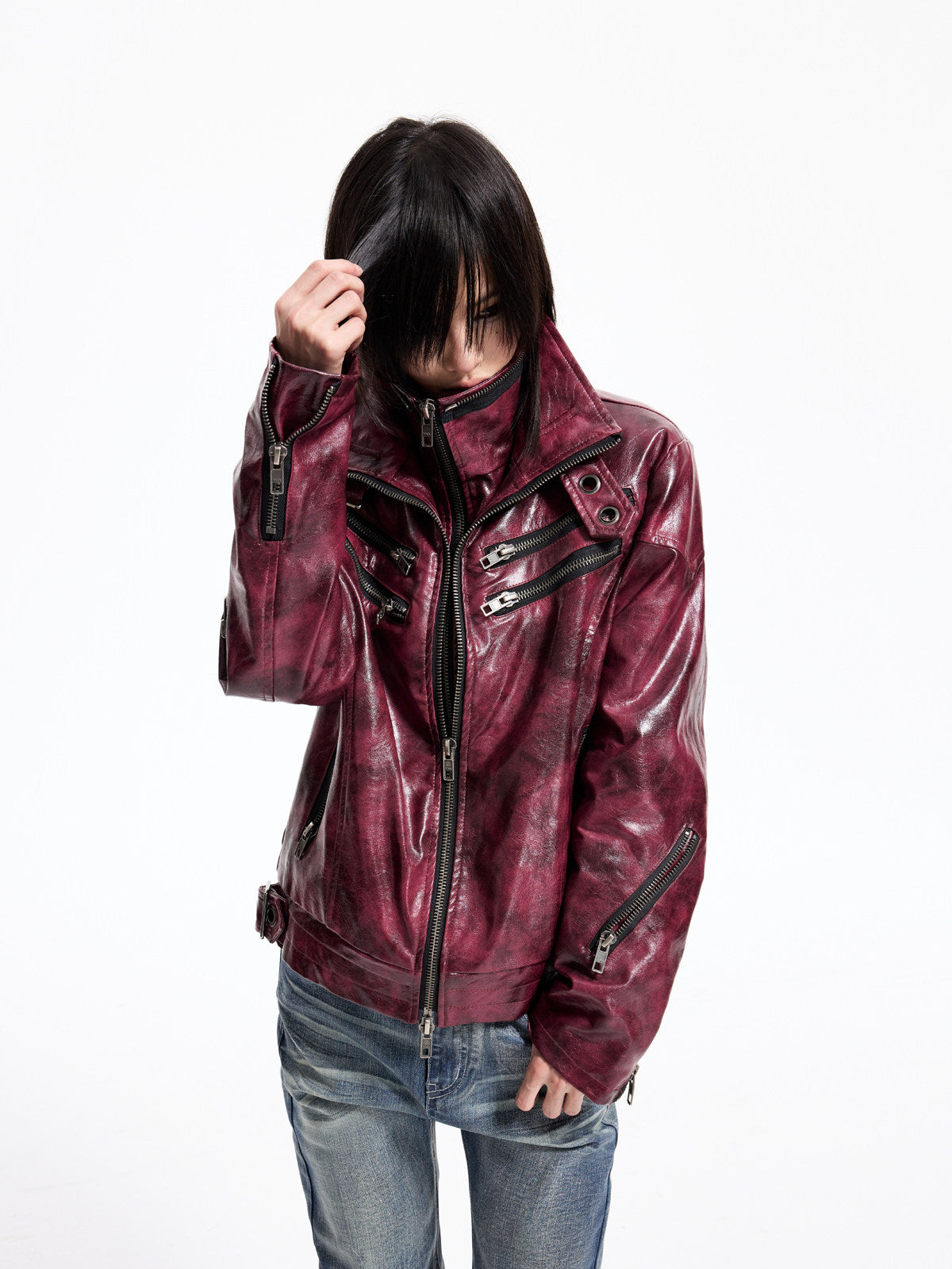 Detachable Fur Collar YKK Zipper Fitted Jacket WN27337