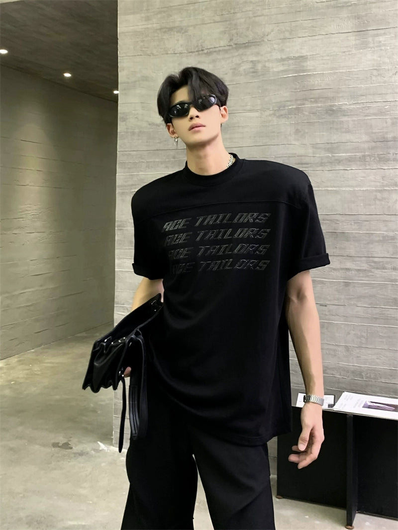 3D Paste Print Washed Short Sleeve T-Shirt WN20048