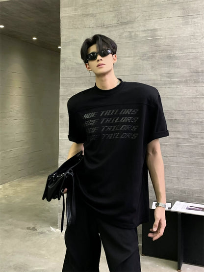 3D Paste Print Washed Short Sleeve T-Shirt WN20048