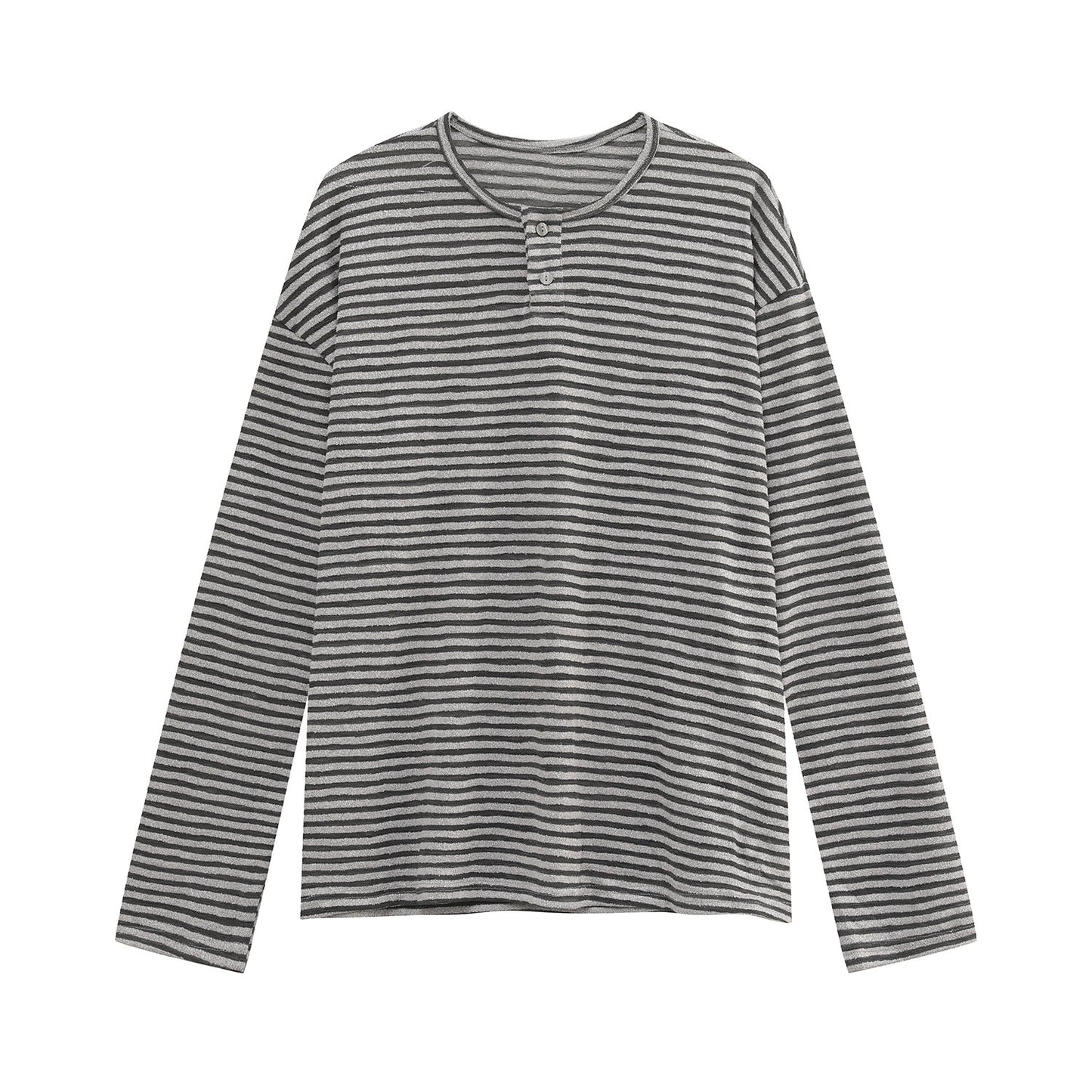 Border Button Long Sleeve T-Shirt WN24936
