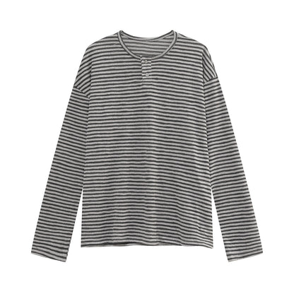 Border Button Long Sleeve T-Shirt WN24936