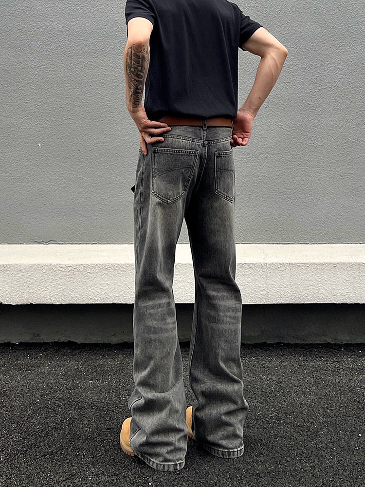 Washed Flare Denim Jeans WN19469