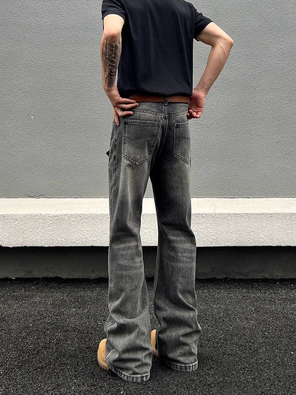 Washed Flare Denim Jeans WN19469