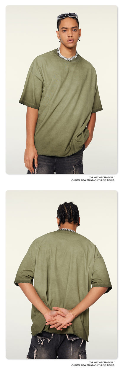 Washed Oversize Damage Short-sleeve T-shirt WN6451