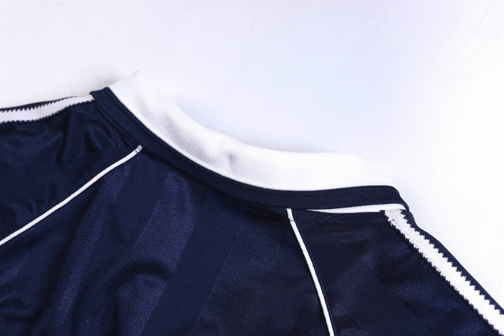 Vertical Stripe Jacquard Badge Embroidery Short Sleeve Shirt WN28041