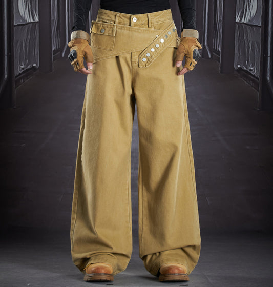 Detachable Utility Hip Bag Wash Cotton Cargo Pants WN22901