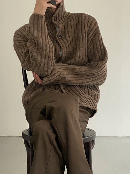 Button High-Neck Knit Cardigan WN21668