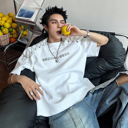Oversize Letter Print Short Sleeve T-Shirt WN25056