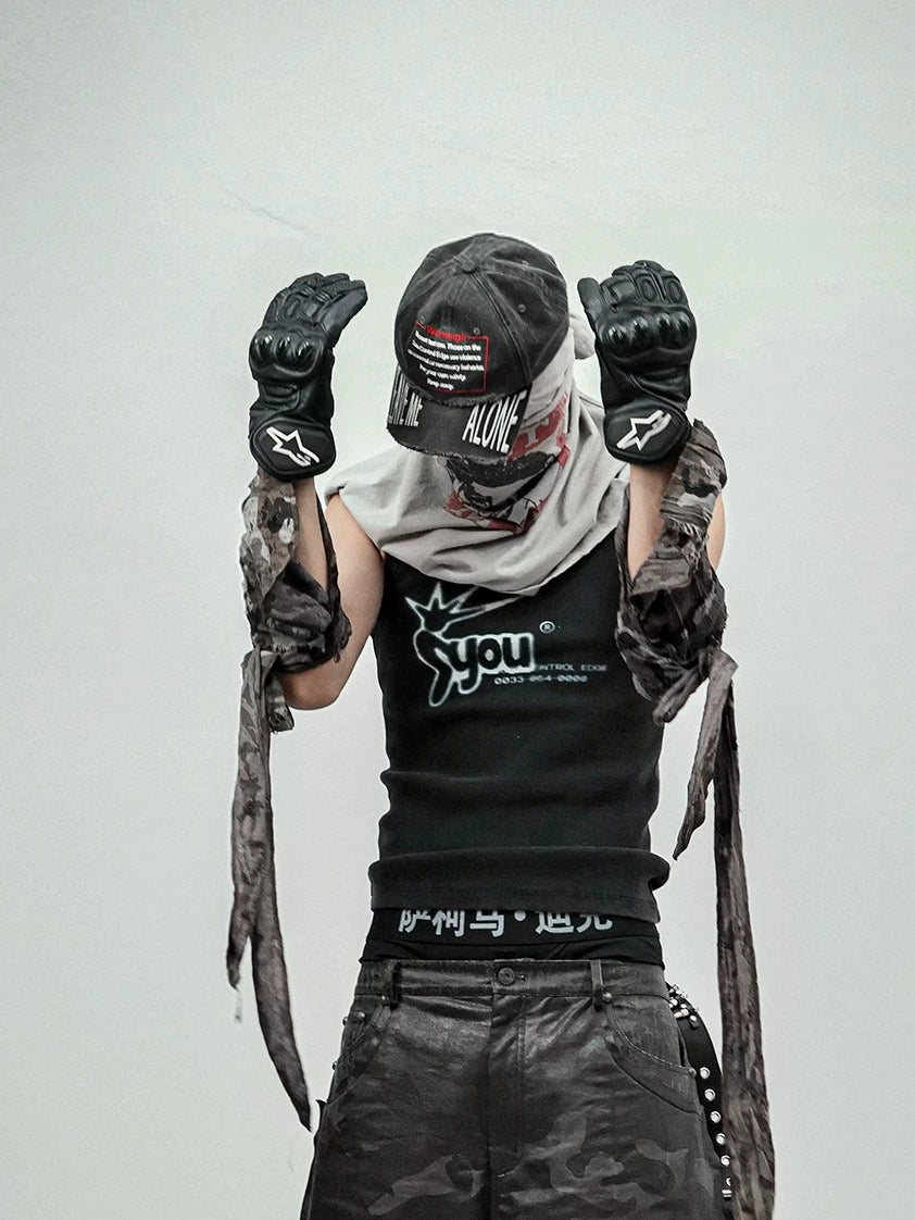 Washed Digital Print Tank Top WN20842