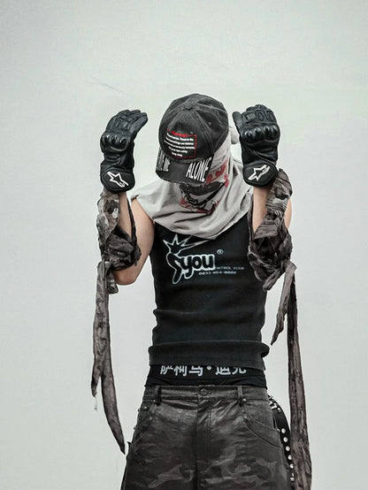 Washed Digital Print Tank Top WN20842