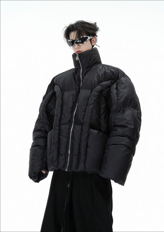 Deconstructed 3D High-Neck Oversize Puffer Jacket WN11621