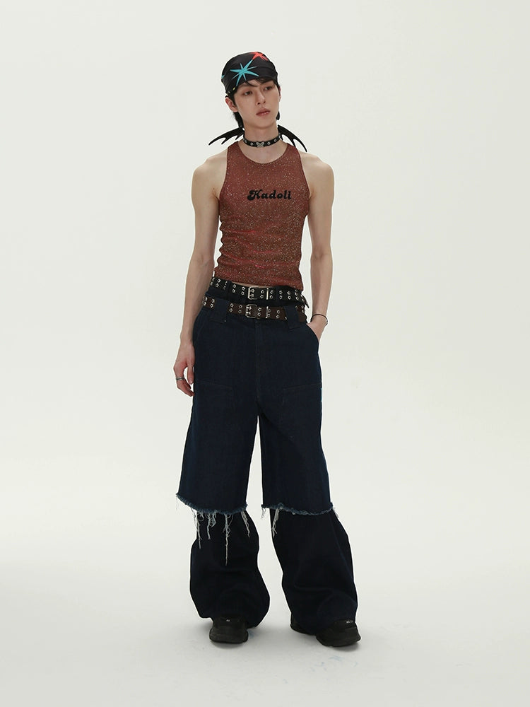 Graphic Letter Print Glossy Tank Top WN20223