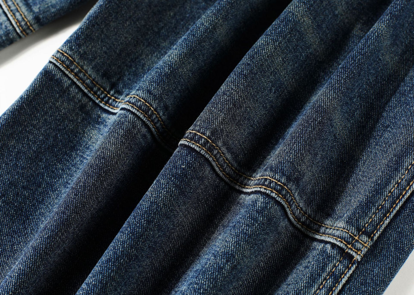 Washed Pleats Patchwork Wide Leg Denim Jeans WN26071