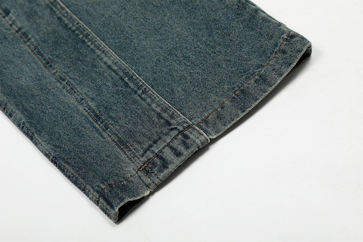 Heavy Wash Wide-Leg Denim Jeans WN16110