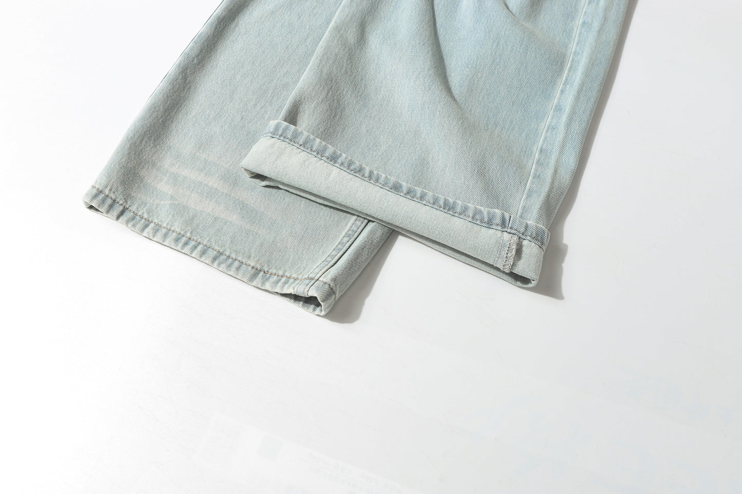 Washed Whisker Wide Leg Denim Jeans WN25873