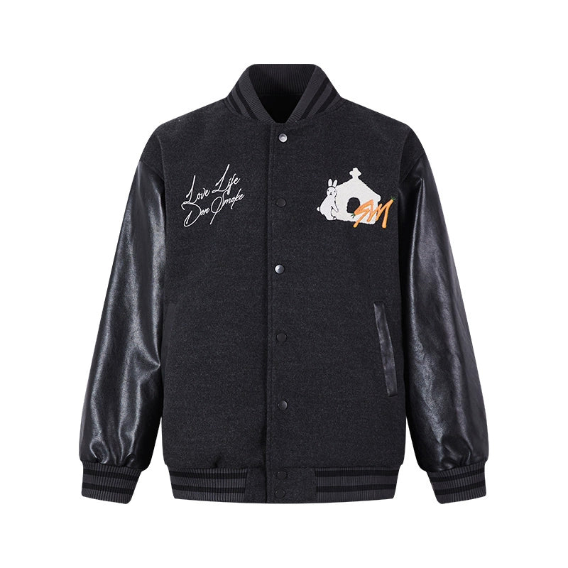 Embroidery Rabbit Patch Baseball Jacket WN10103