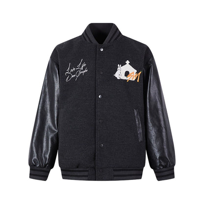 Embroidery Rabbit Patch Baseball Jacket WN10103