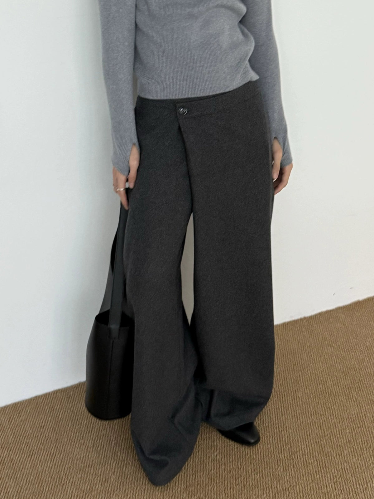 Asymmetric Wool Trousers WN21612