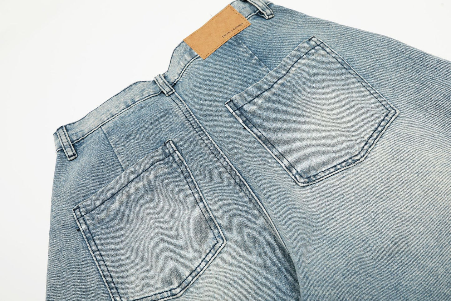 Washed Multi Pocket Curved Denim Jeans WN25974