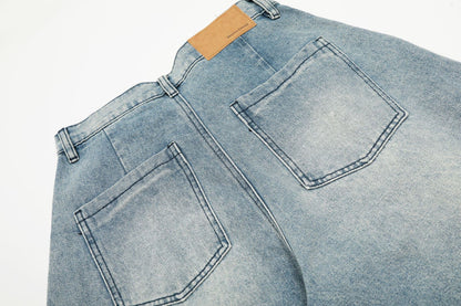 Washed Multi Pocket Curved Denim Jeans WN25974