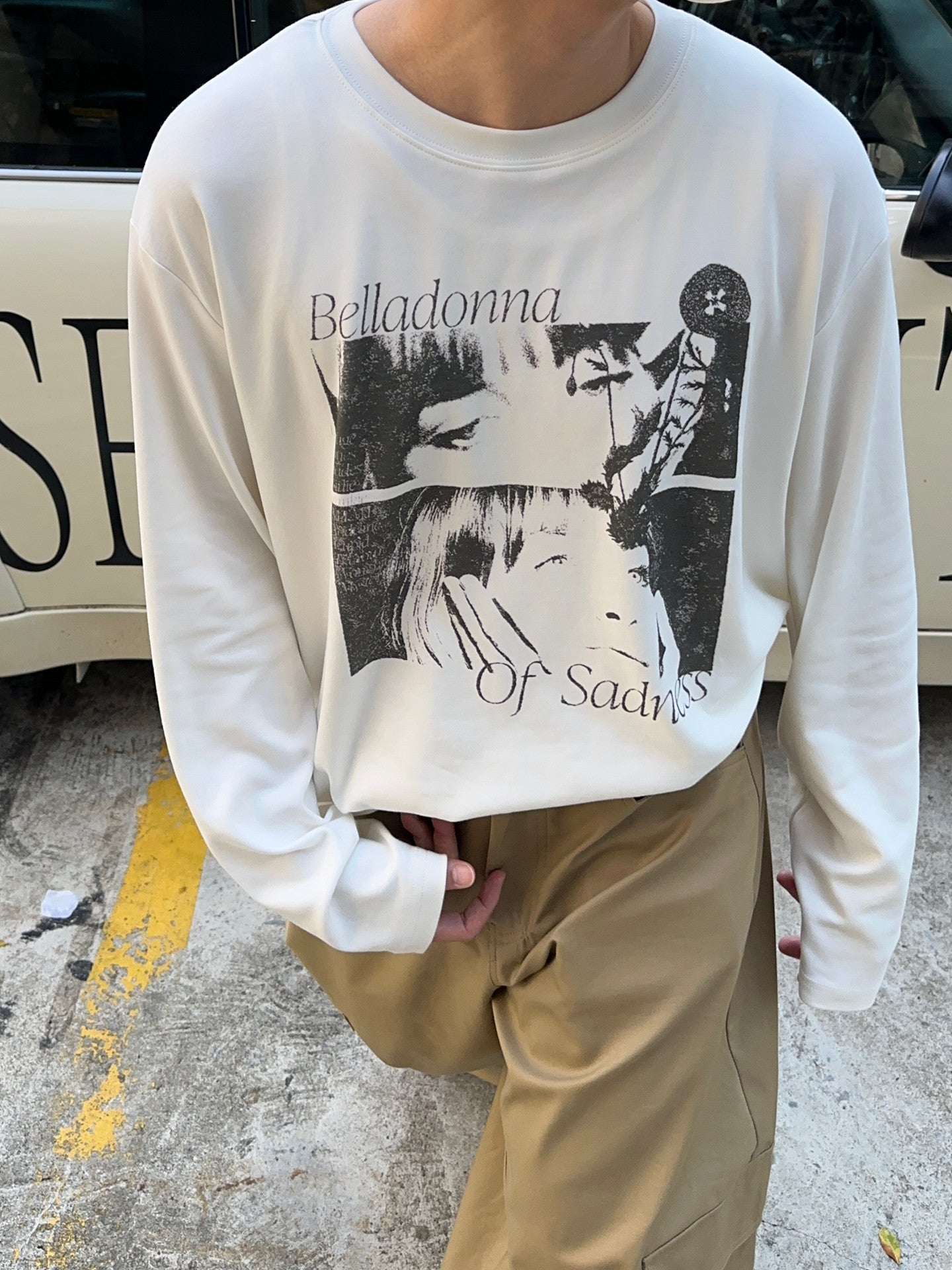 Graphic Print Oversize Long Sleeve T-Shirt WN24362