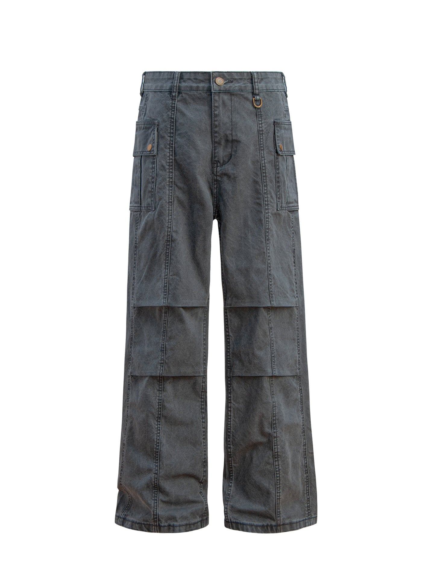 Washed Multi Pocket Panel Wide Leg Pants WN26213