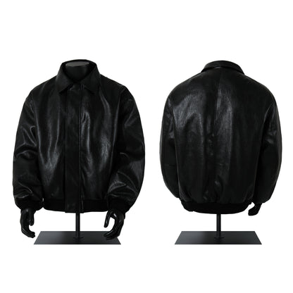 Textured PU Leather Jacket WN21902